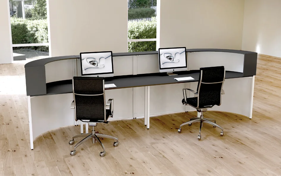 kerkmann Comptoir arrondi Cento 7, blanc/anthracite - OEM 21385810