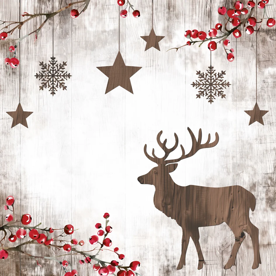 PAPSTAR Serviette à motif de Noël 'X-mas Deer' - OEM 37220