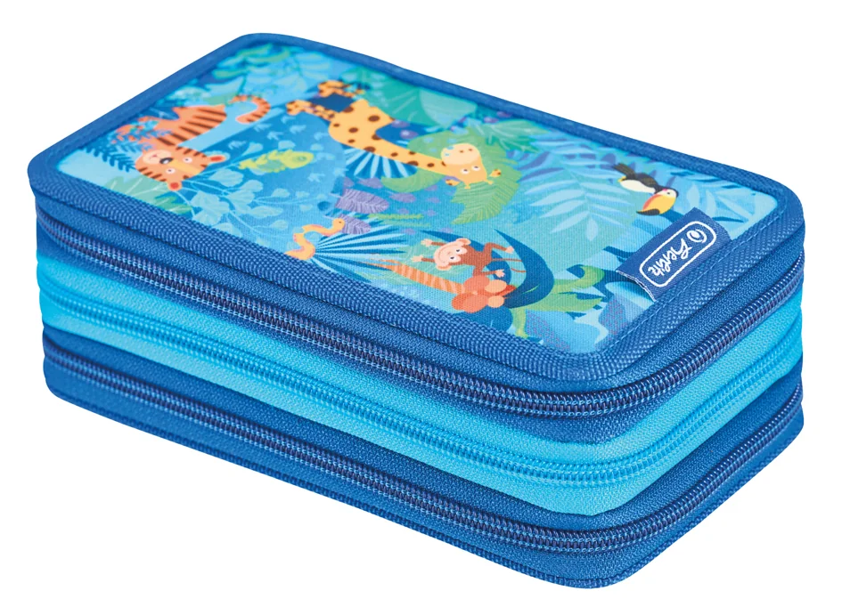 herlitz Étui scolaire triple 'Jungle Safari', 31 pièces - OEM 400197094