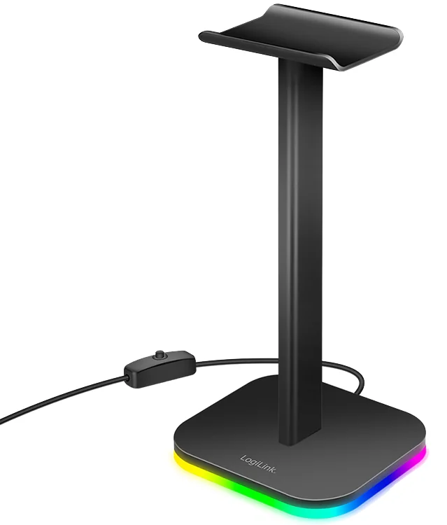 LogiLink, Support pour casque audio, avec lumière RVB, noir - OEM AA0186