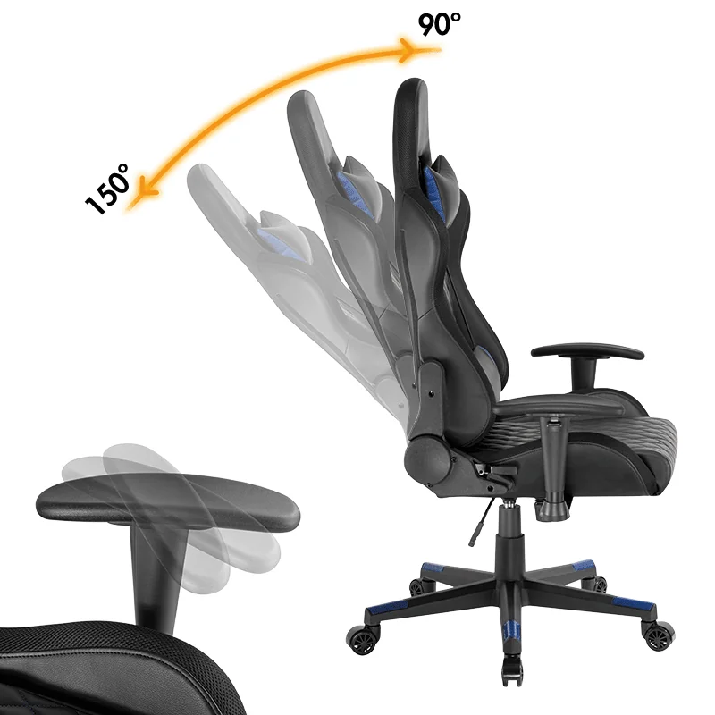 LogiLink Fauteuil pour jeux vidéo, avec lumière RVB, noir - OEM EO0076 – Image 4