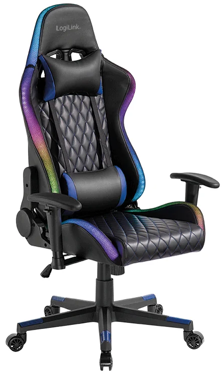 LogiLink Fauteuil pour jeux vidéo, avec lumière RVB, noir - OEM EO0076 – Image 6