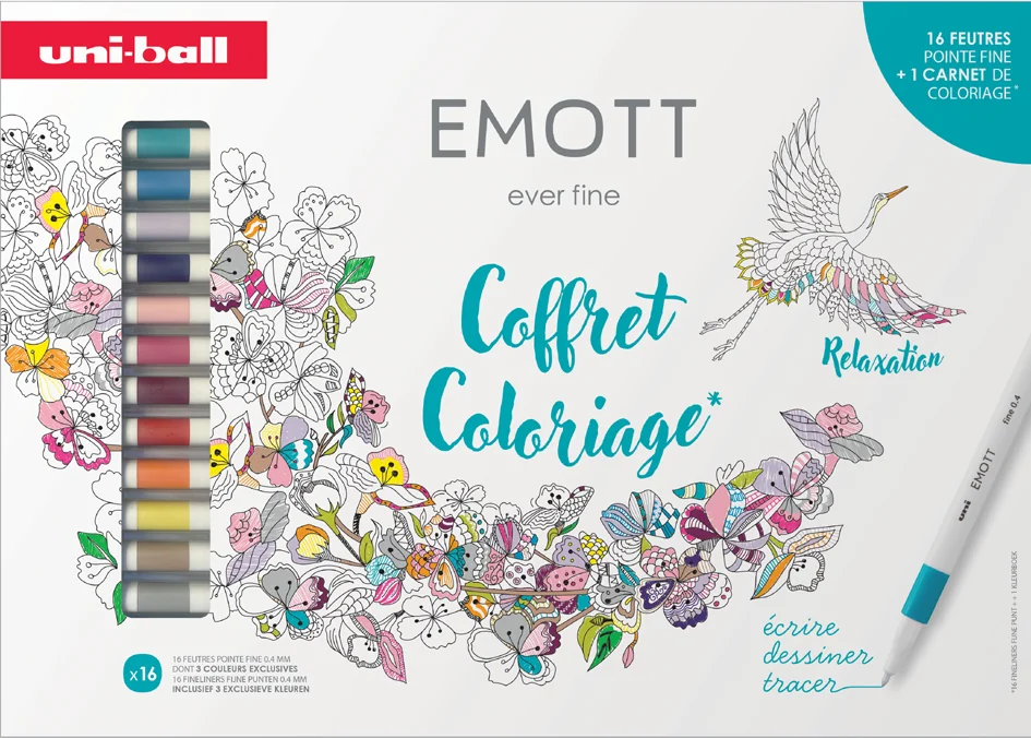 uni-ball Feutre EMOTT, étui carton de 16 pièces - OEM CF EMOTT/16 001