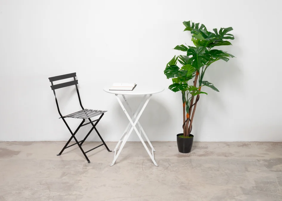 PAPERFLOW Table d'extérieur pliante EDEN, rond, blanc - OEM TAEDENO.13