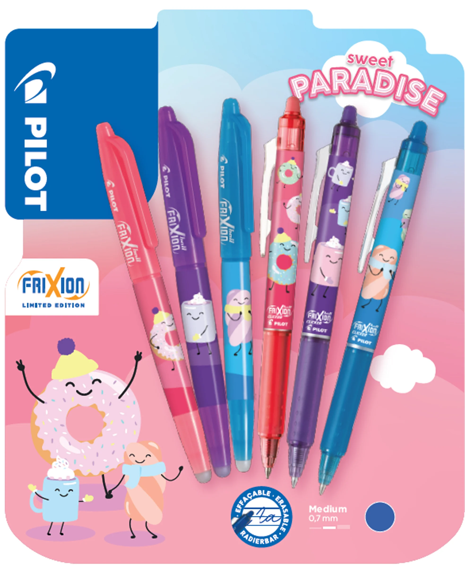 PILOT Stylo roller FRIXION BALL 07 Fancy Winter,blister de 6 - OEM BLI459521