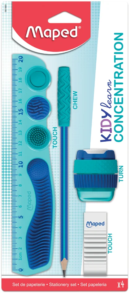 Maped Kit KIDY learn CONCENTRATION, 4 pièces, carte blister - OEM 981889
