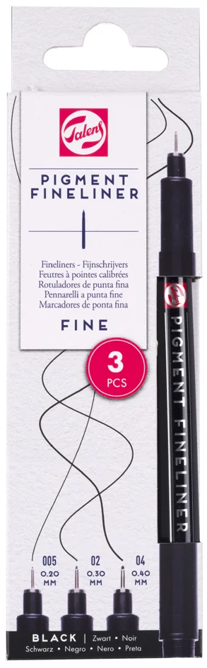 ROYAL TALENS Feutre Pigment Fineliner Fine, set de 3, noir - OEM 90480931