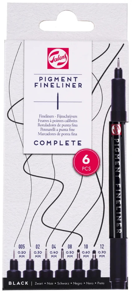 ROYAL TALENS Feutre Pigment Fineliner, set de 6, noir - OEM 90480961