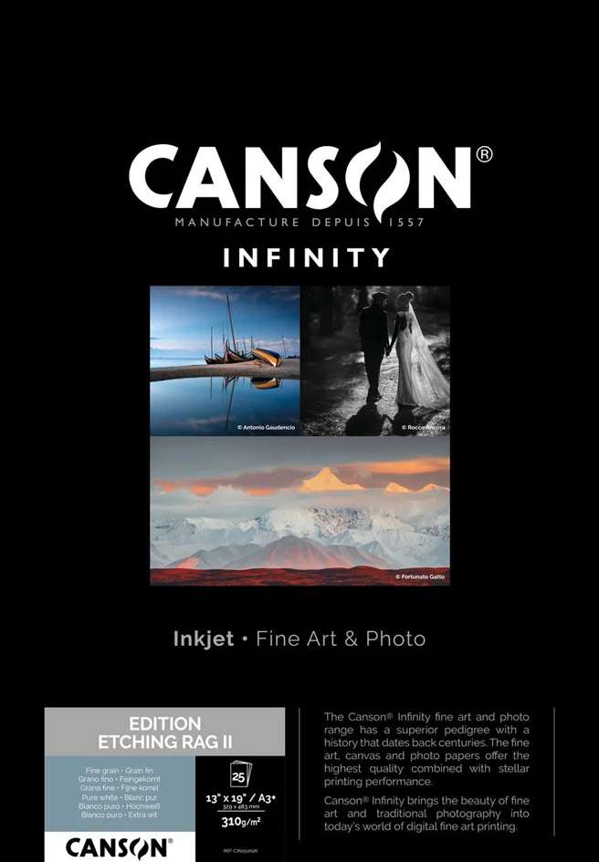 CANSON INFINITY Papier photo Edition Etching Rag II, A3+ - OEM C762512026