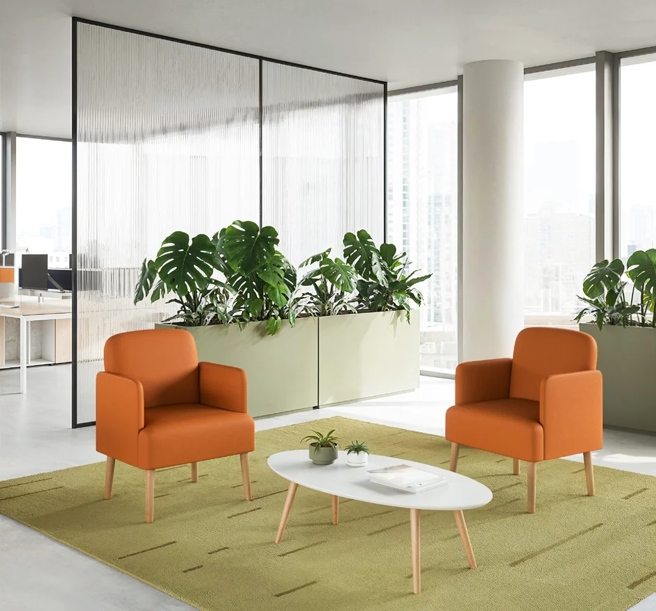 PAPERFLOW Fauteuil visiteur Brooks, simili cuir, orange - OEM FTBROSC.23.05