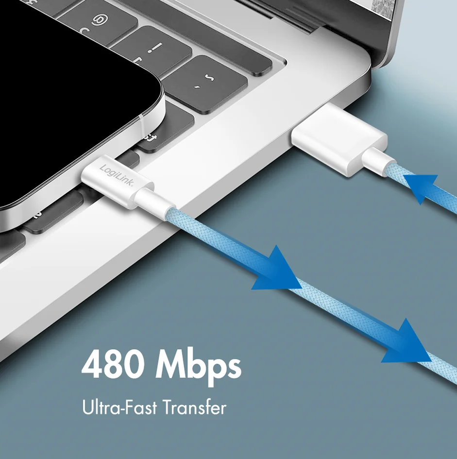 LogiLink Câble USB 2.0, USB-A - USB-C, 1,0 m, jaune - OEM CU0333 – Image 6