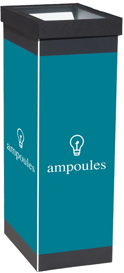 PAPERFLOW Collecteur pour tri sélectif ampoules, blanc - OEM CTSAMP.13.FR