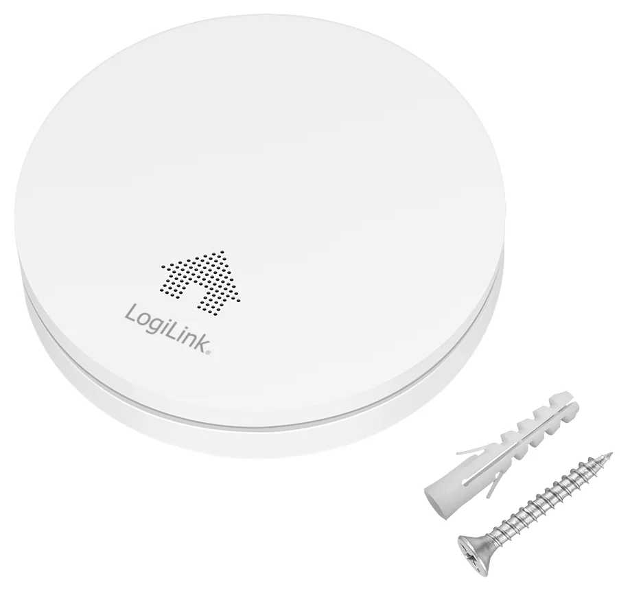 LogiLink Détecteur de fumée, extra plat, 85 db, blanc - OEM SC0019