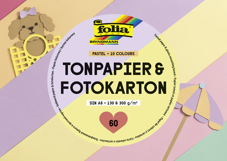folia Bloc de papier coloré et de carton PASTEL, A6 - OEM 6604