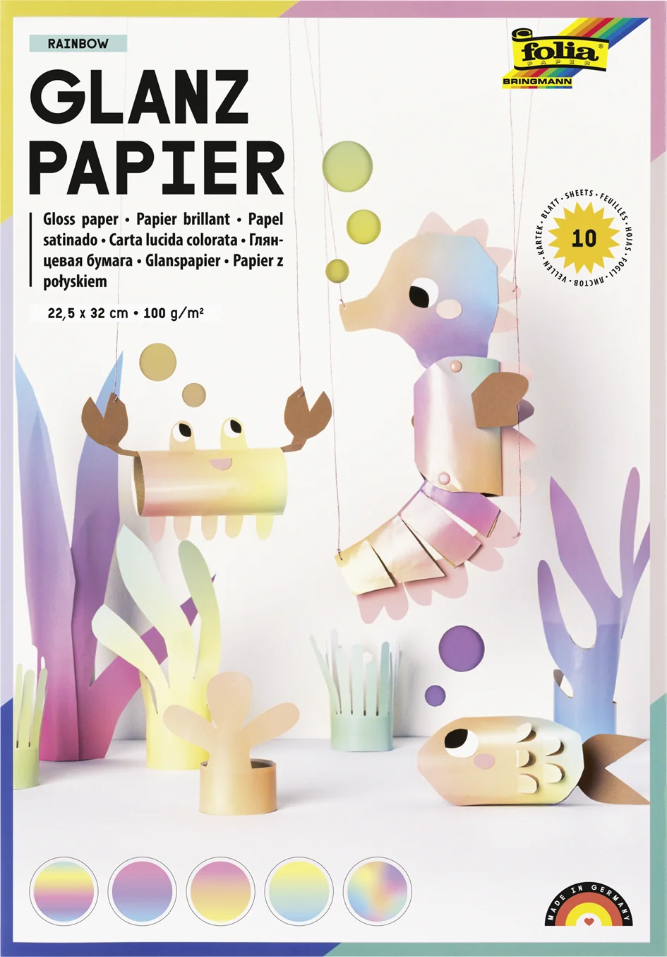 folia Papier brillant Rainbow, 225 x 320 mm, 100 g/m2 - OEM 766