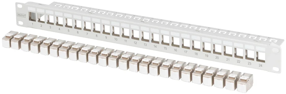 DIGITUS Panneau de brassage modulaire 19', 24 ports, garni - OEM DN-91410-24