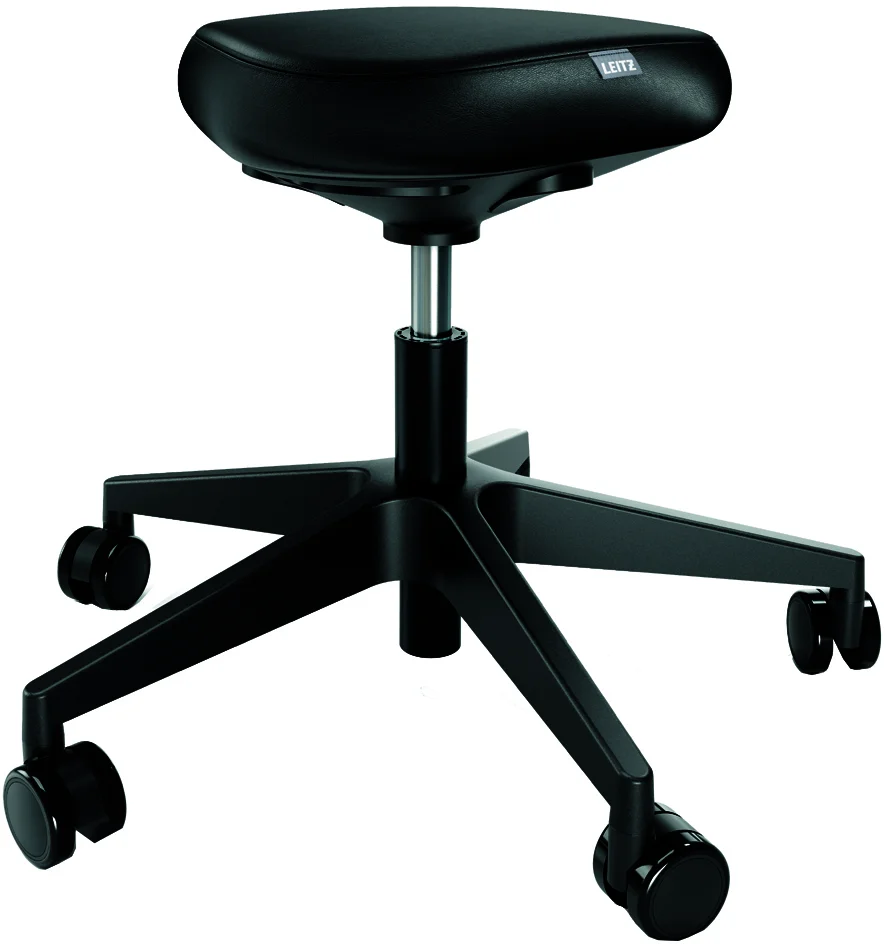 LEITZ Tabouret Ergo, roulettes et assise confortable, noir - OEM 65780095