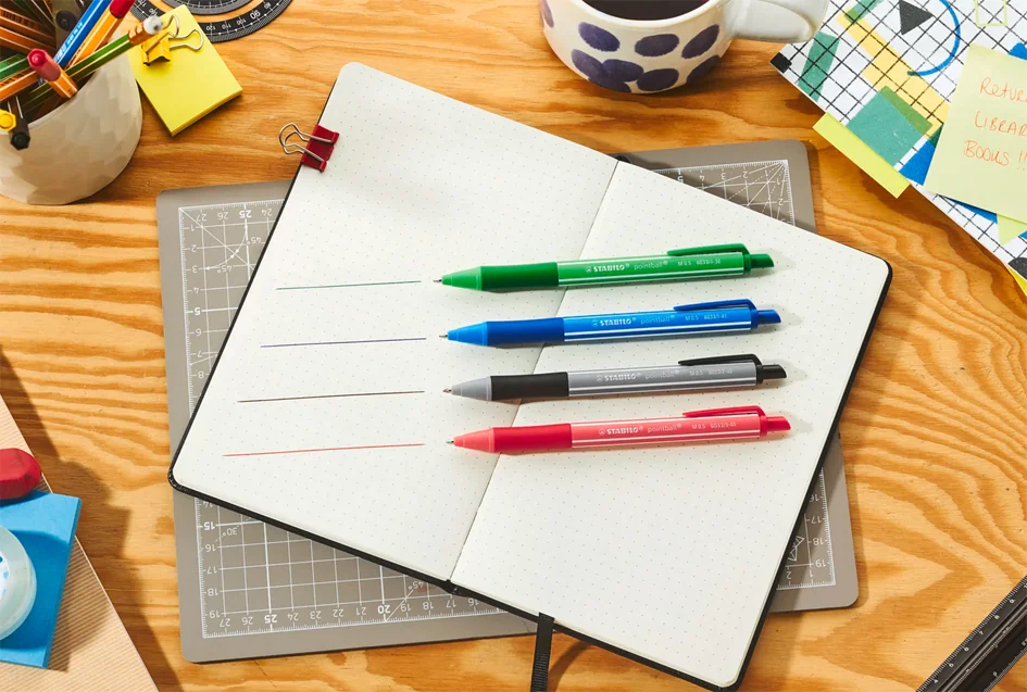 STABILO Stylo à bille rétractable pointball colorful, rouge - OEM 6033/3-40
