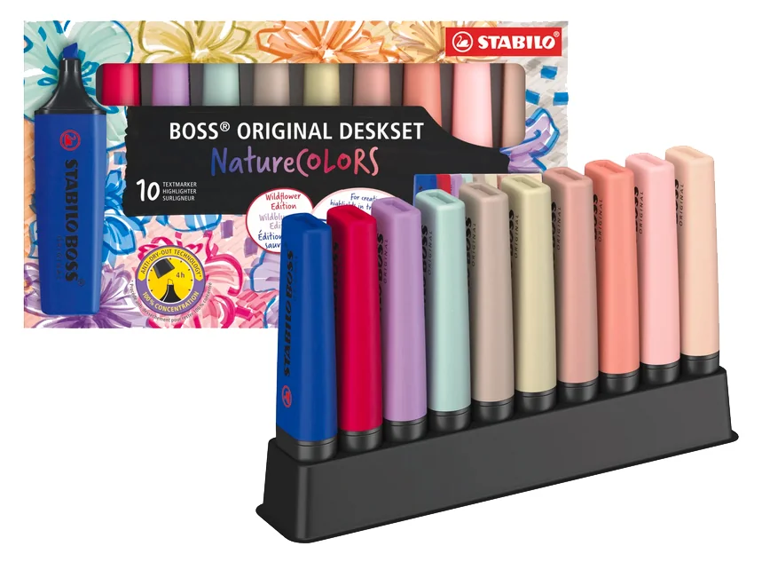 STABILO Surligneur BOSS ORIGINAL NatureCOLORS, set de 10 - OEM 7010-3-5