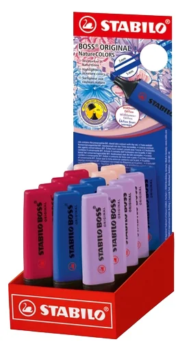STABILO Surligneur BOSS ORIGINAL NatureCOLORS, 15 pièces - OEM 70/15-6