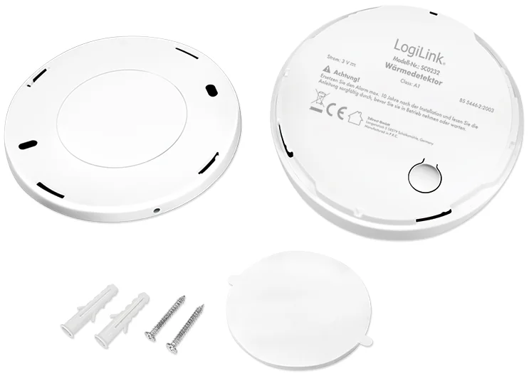 LogiLink Détecteur de chaleur, alarme: env. 85 dB, blanc - OEM SC0232