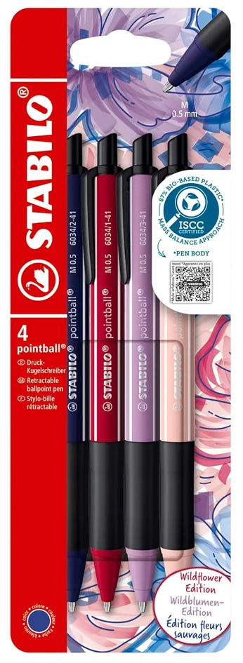 STABILO Stylo à bille pointball NatureCOLORS, étui de 4 - OEM 6034/4-1