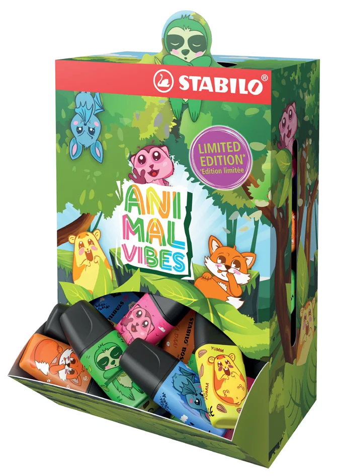 STABILO Surligneur BOSS MINI Animal Vibes, présentoir de 50 - OEM 07/50-12-1