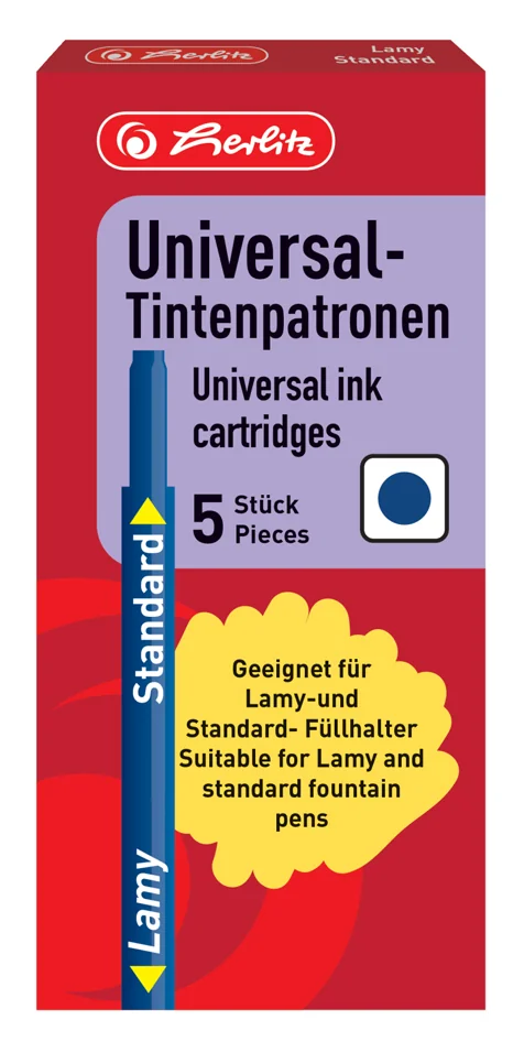 herlitz Cartouche d'encre grand volume, bleu roi, effaçable - OEM 300002435