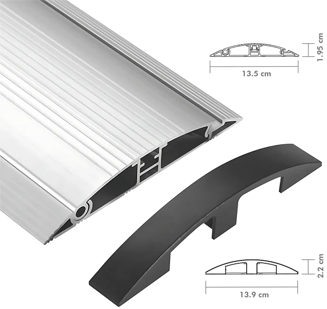 LogiLink Passe-câbles de sol, alu & ABS, 754 mm, argent - OEM KAB0121