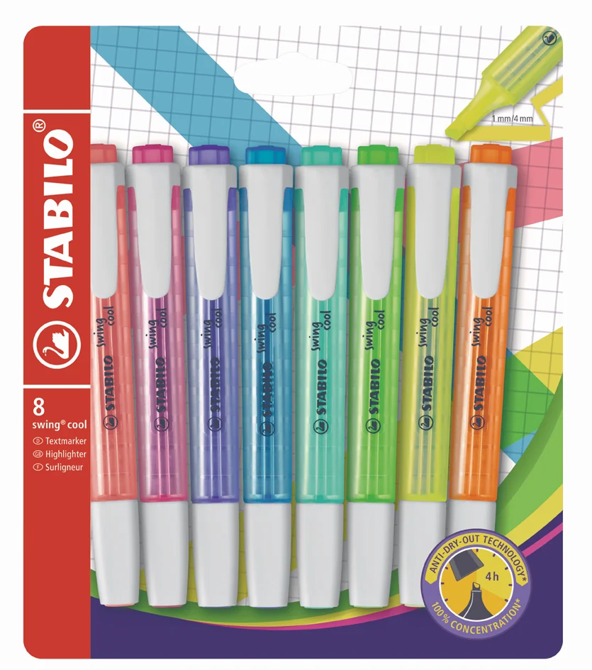 STABILO Surligneur swing cool, étui carton de 8 - OEM EO275/8-3