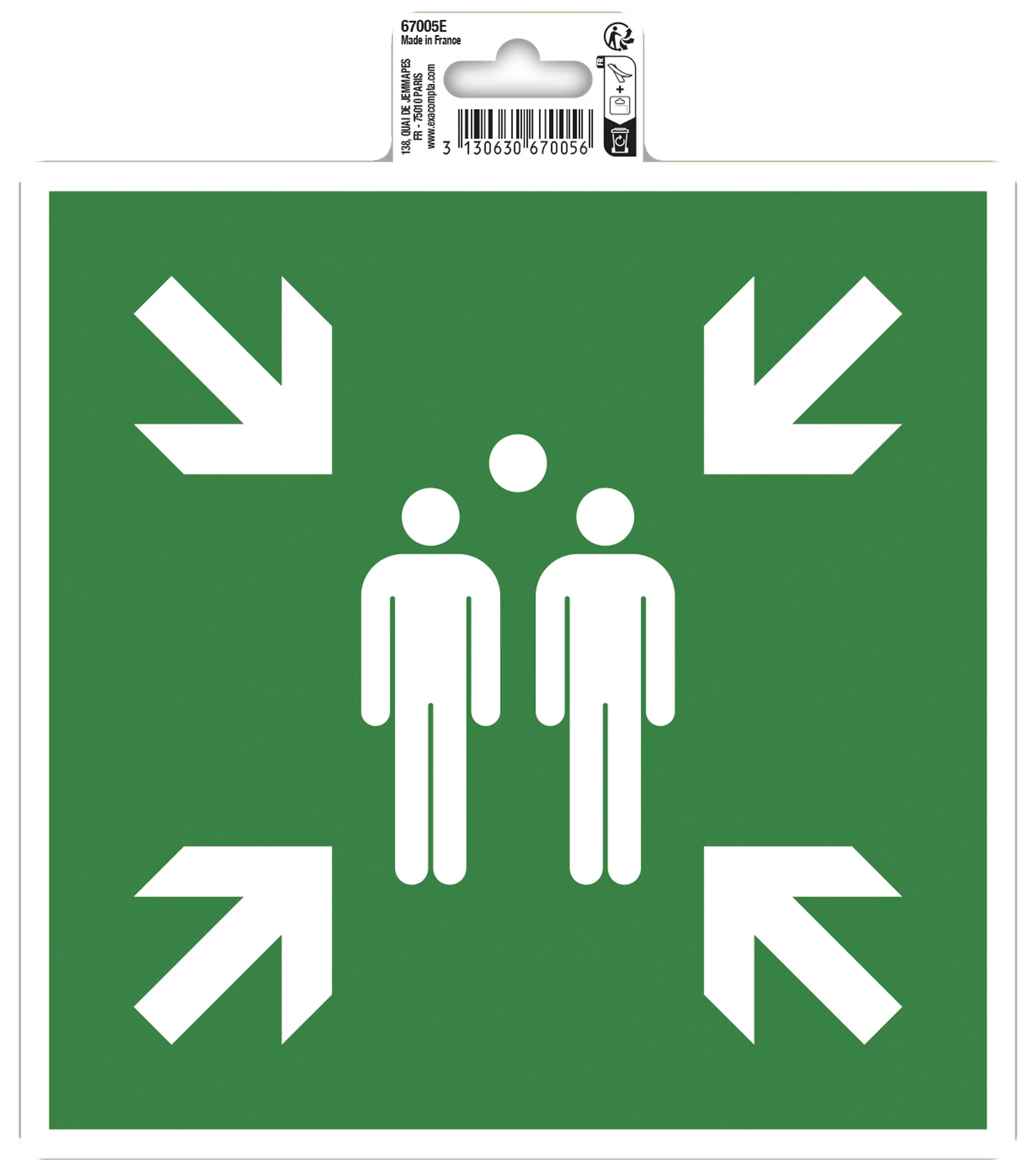 EXACOMPTA Panneau de signalisation 'Point de rassemblement' - OEM 67005E