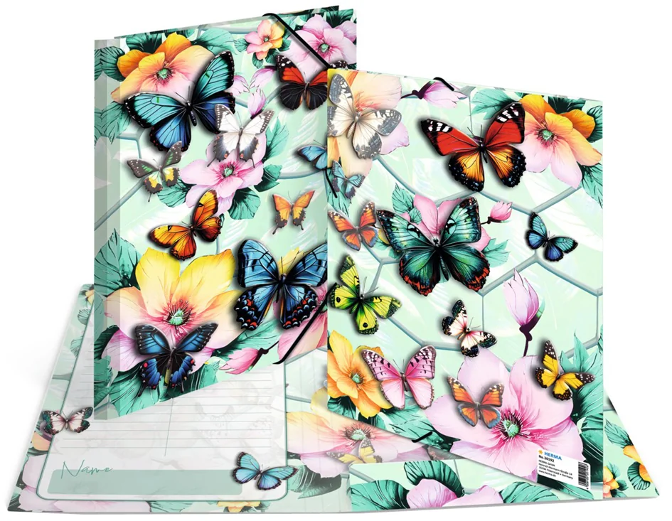 HERMA Chemise à élastique 'Papillons', carton, A4 - OEM 20192