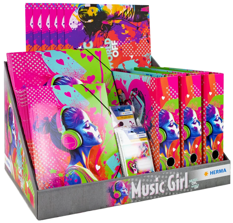 HERMA Série de motifs 'Music Girl', présentoir - OEM 20163