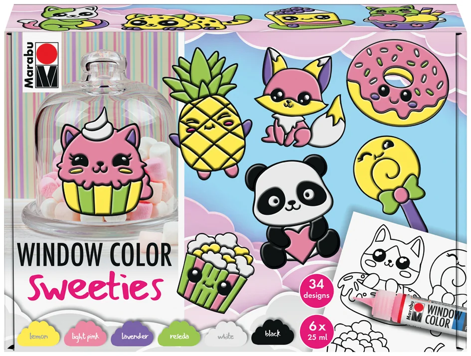 Marabu Kit Window Color fun & fancy 'Sweeties', 6x 80 ml - OEM 0406000000122