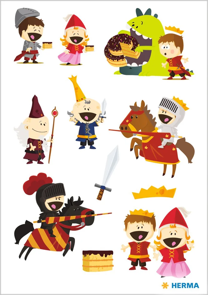 HERMA Sticker DECOR 'petits chevaliers', en papier - OEM 15485