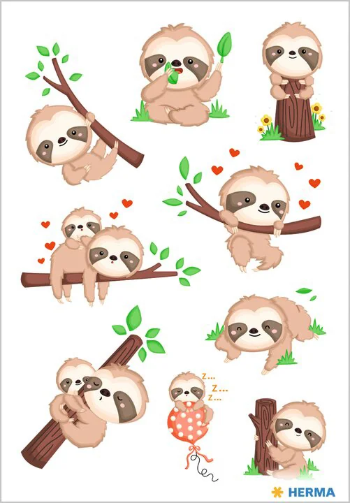 HERMA Sticker MAGIC 'Familles de pandas et de zèbres', Foam - OEM 6021