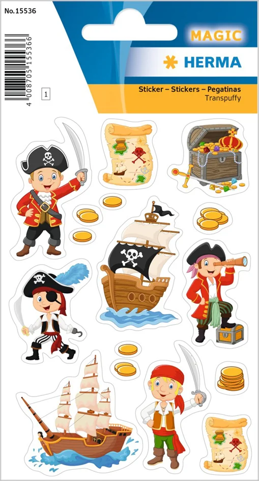 HERMA Sticker MAGIC 'Pirate', Transpuffy - OEM 15536