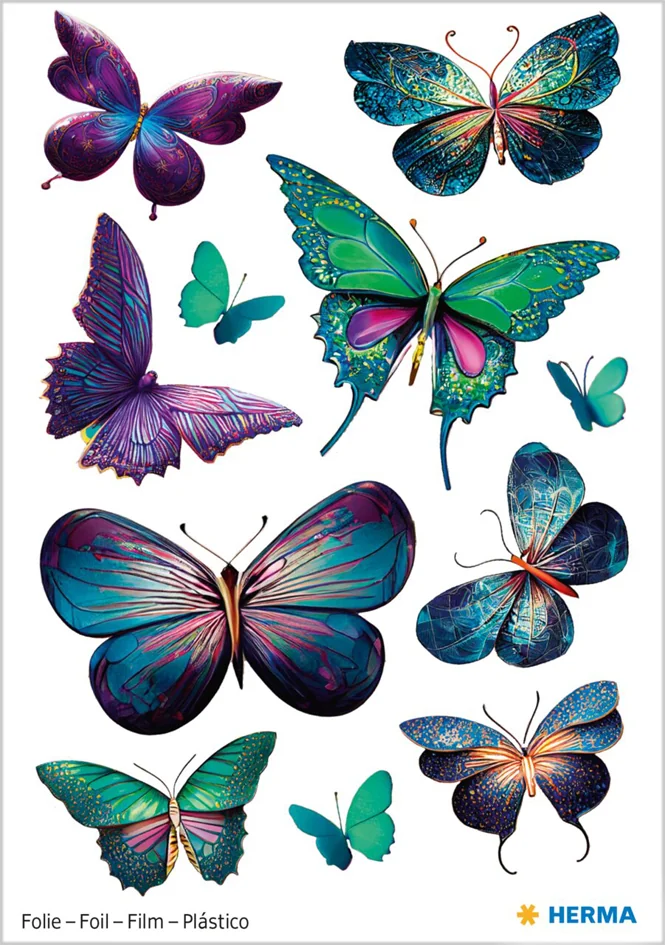 HERMA Sticker MAGIC 'Papillons', film scintillant - OEM 6819