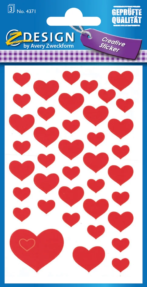 AVERY Zweckform ZDesign CREATIVE Sticker 'coeurs' - OEM 4371
