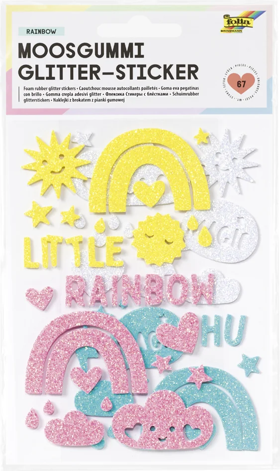 folia Sticker pailleté en caoutchouc mousse 'Rainbow' - OEM 23789