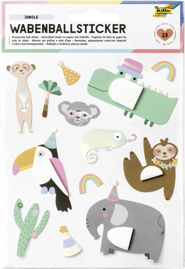 folia Sticker boule en papier JUNGLE - OEM 18401