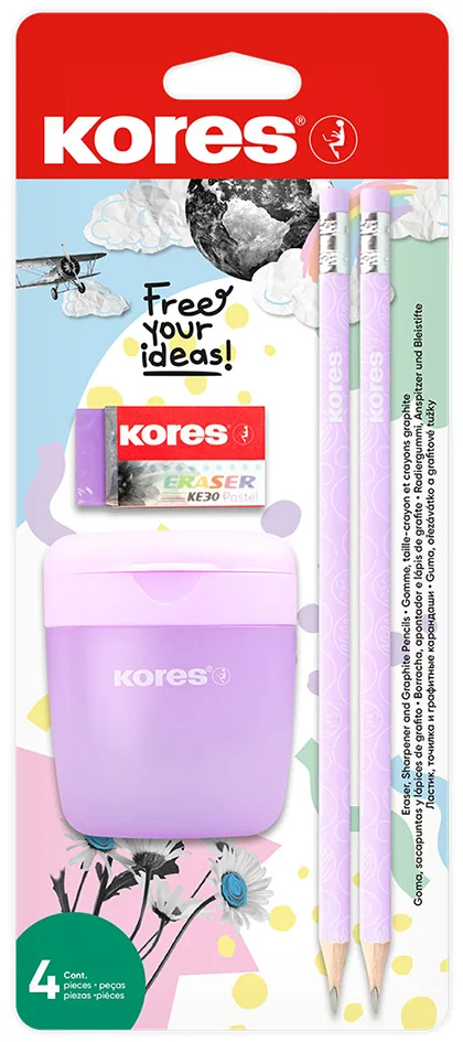 Kores Kit crayon de papier 'Pastel', 4 pièces - OEM BB40317
