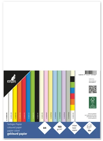 kangaro Papier multifonction, A4, 160 g/m2, jaune - OEM K-0039-025