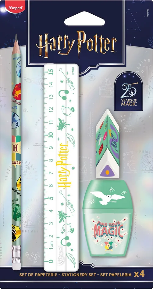 Maped Kit d'écriture 25 ans HARRY POTTER, 4 pièces, blister - OEM 981905